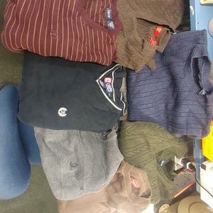 7 sweaters (chaps,izod) large